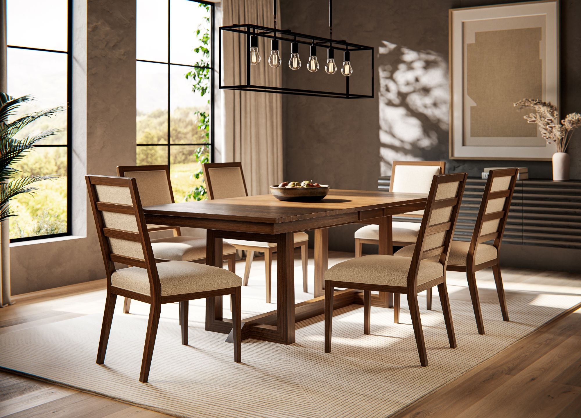 Audrey Trestle - Handcrafted Solid Top or Extension Dining Table