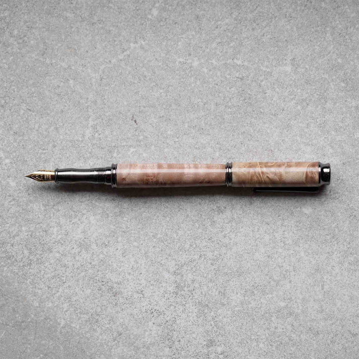 Admin - Premium Hand Turned Fountain or Rollerball Pen / Maple Burl Wood