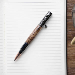 Bolt Action - Solid Maple Burl Wood Ballpoint Pen