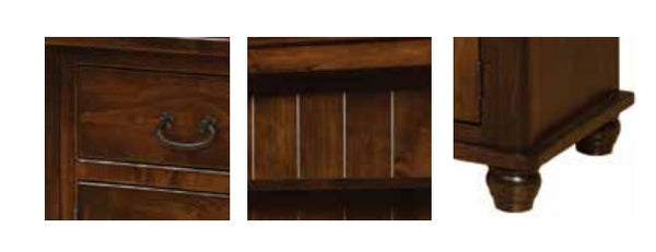 Ava - Amish 2 Door 5 Drawer Open Dining Hutch