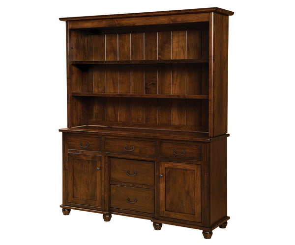 Ava - Amish 2 Door 5 Drawer Open Dining Hutch