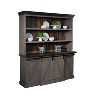 Avalon- Amish Handcrafted Barn Door Open Top Dining Hutch