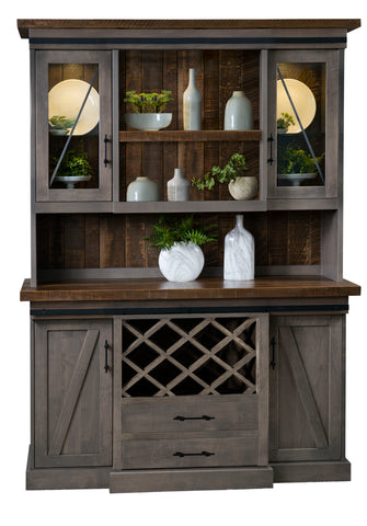 The Drayton - Amish Hardwood Wine Hutch