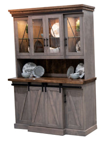 Avalon - Amish Handcrafted Barn Door Dining Hutch