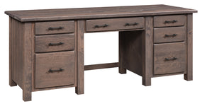 Barn Floor - Amish Solid Wood Double Pedestal Desk