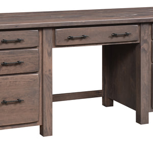 Barn Floor - Amish Solid Wood Double Pedestal Desk