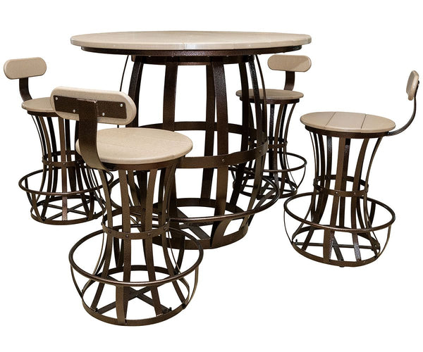 Barrel Lake - Poly Wood & Powder Coated Steel Outdoor Table