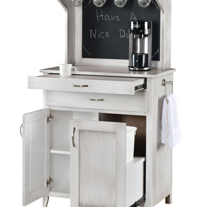 Barista - Amish White Washed Coffee Bar Cabinet