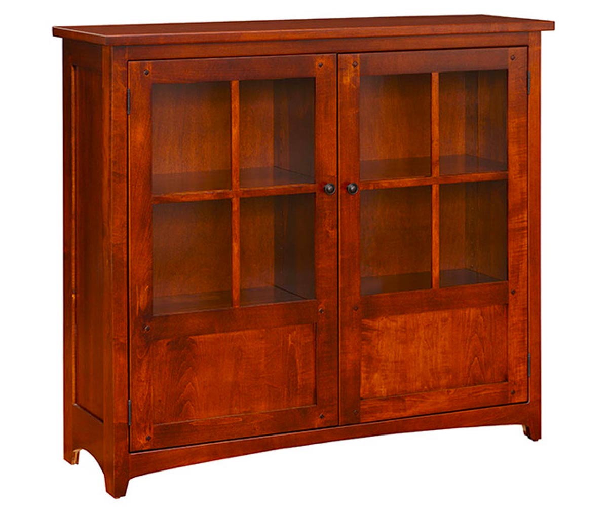 Belmont - Amish Hardwood Book Case With Glass Doors