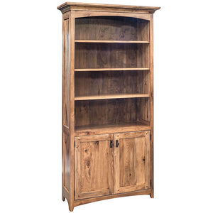 Belmont - Amish Hardwood Book Case With Wooden Doors