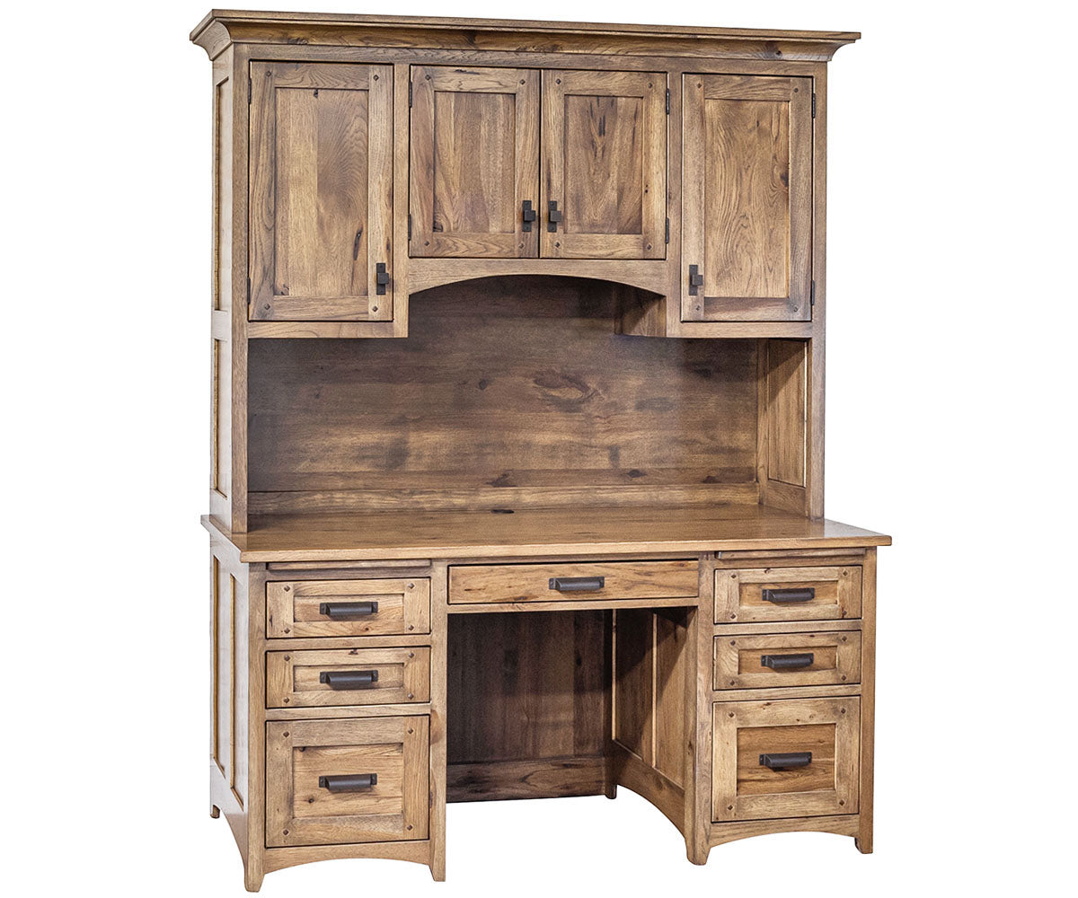 Belmont - Amish Hardwood Kneehole Desk With Optional Hutch