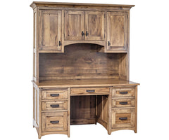 Belmont - Amish Hardwood Kneehole Desk With Optional Hutch
