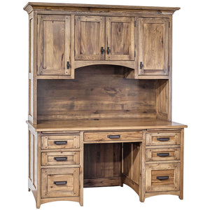 Belmont - Amish Hardwood Kneehole Desk With Optional Hutch