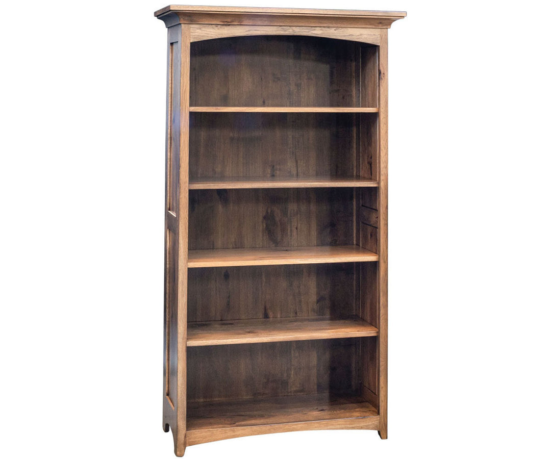Belmont - Amish Hardwood Rustic Hickory Open Book Case - The Wood Reserve