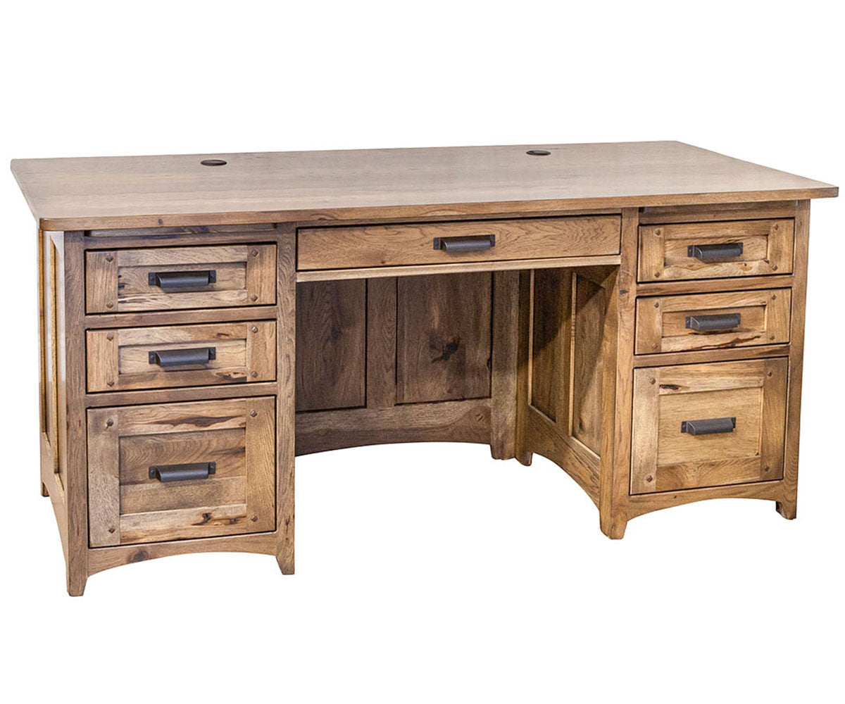 Belmont - Amish Hardwood Rustic Hickory Executive Desk