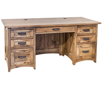 Belmont - Amish Hardwood Rustic Hickory Executive Desk
