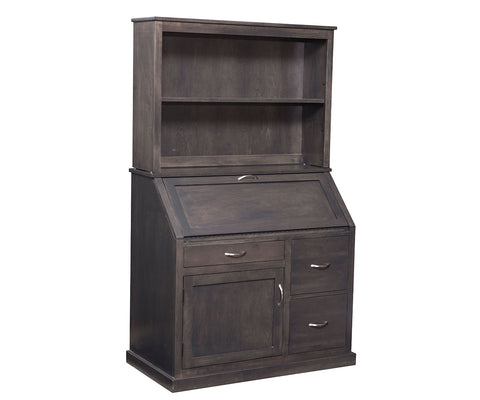 Benton - Amish Hardwood Secretary Desk With Optional Hutch