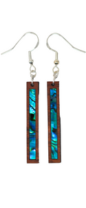 Rectangle Earrings Cocobolo - Blue