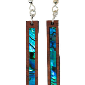Rectangle Earrings Cocobolo - Blue