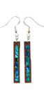 Rectangle Earrings Cocobolo - Blue