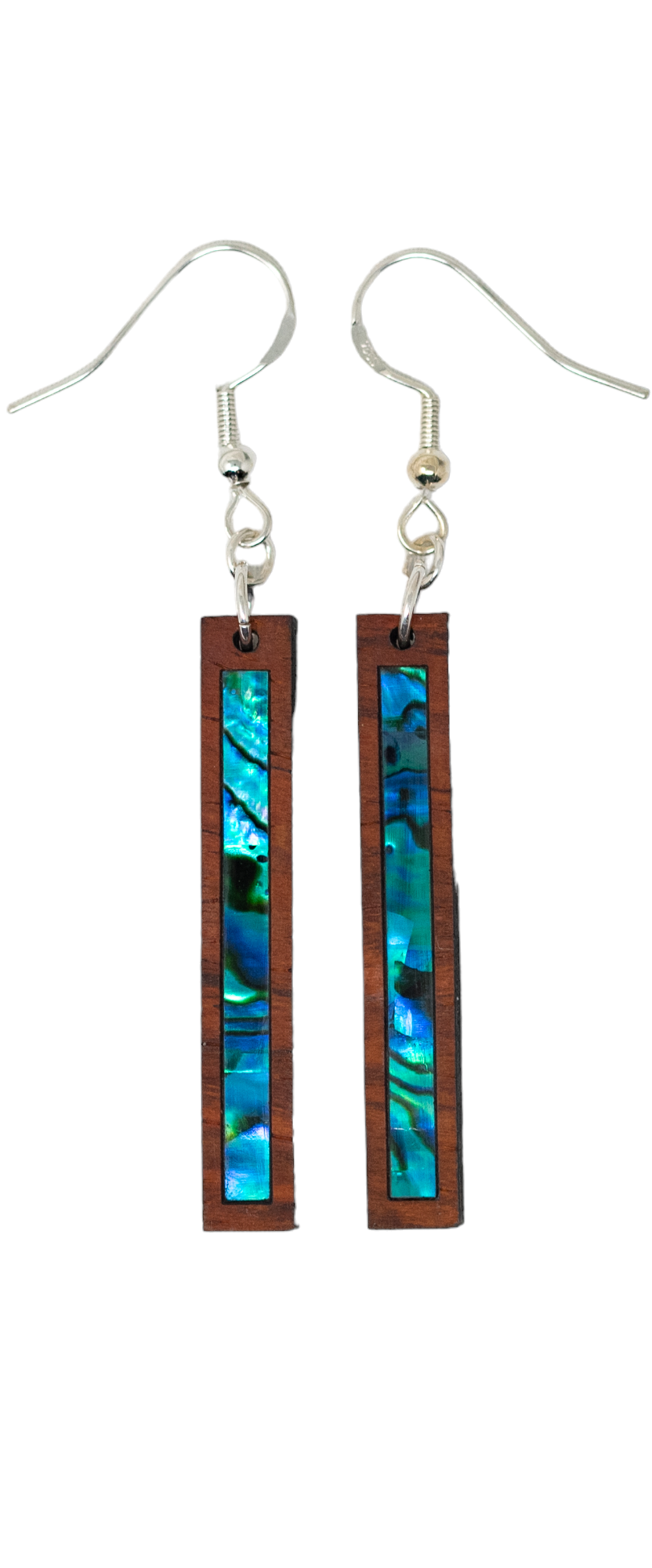 Rectangle Earrings Cocobolo - Blue