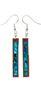 Rectangle Earrings Cocobolo - Blue