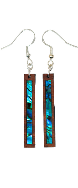 Rectangle Earrings Cocobolo - Blue