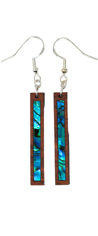 Rectangle Earrings Cocobolo - Blue