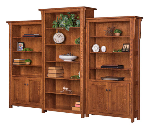 Boston - Amish Solid Wood Bookcase Wall Unit