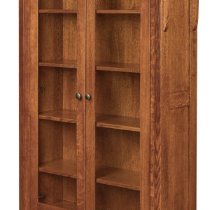 Boston - Amish Handcrafted Bookcase with Glass Doors