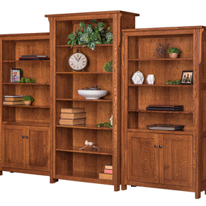 Boston - Amish Solid Wood Bookcase Wall Unit