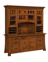 Bridgefort Mission - Amish Hardwood Credenza with Optional Hutch Top