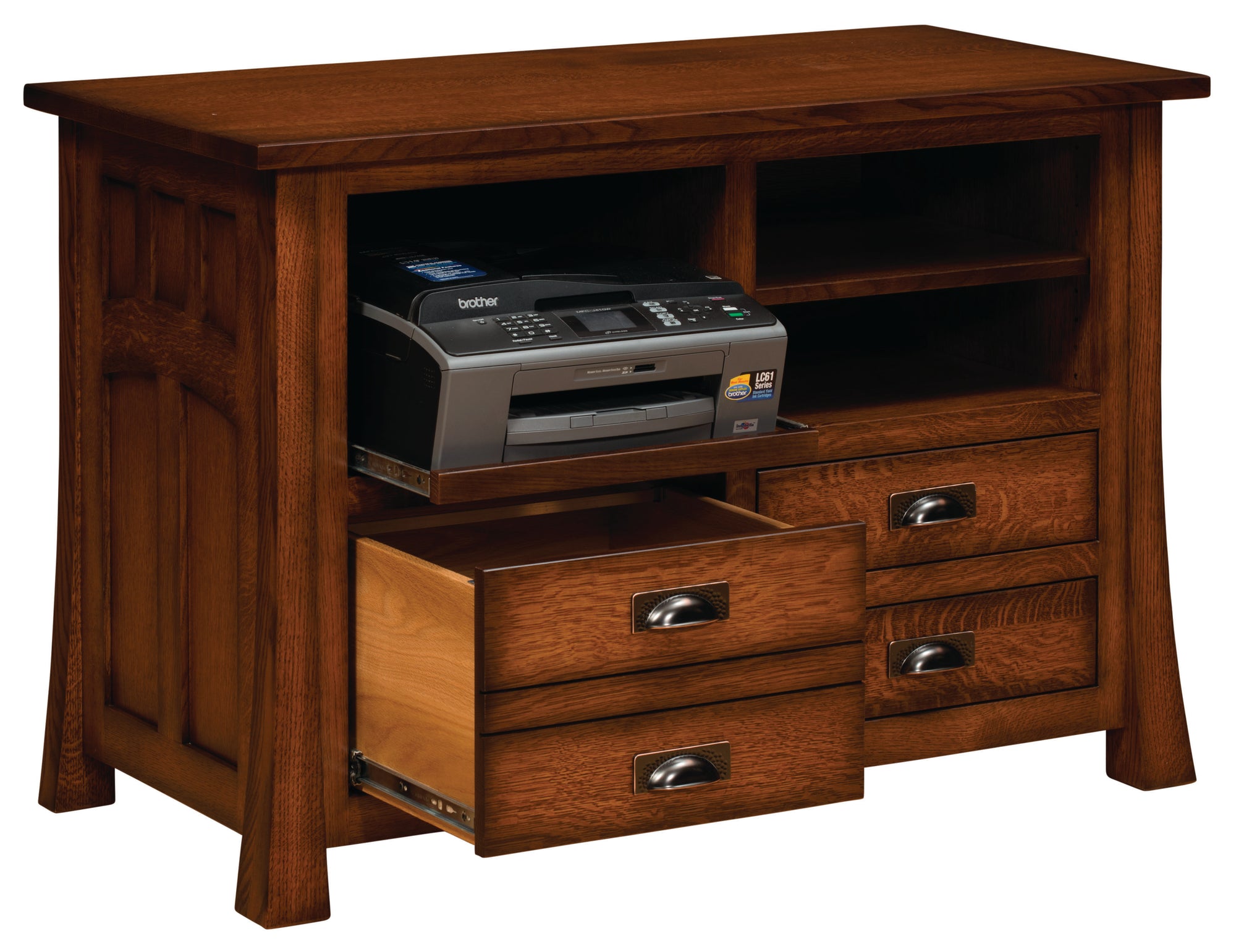 Bridgefort Mission - Amish Hardwood Lateral File Cabinet Combination