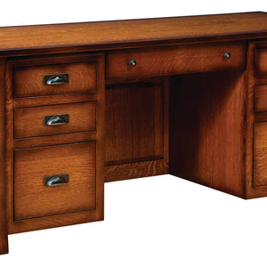 Bridgefort Mission - Amish Hardwood File Desk with Optional Hutch Top