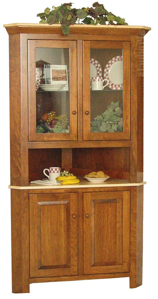 Brookline- Amish Solid Wood Corner Hutch