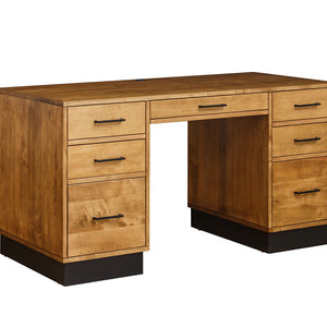Brooklyn- Amish Hardwood Kneehole Desk With Optional Hutch