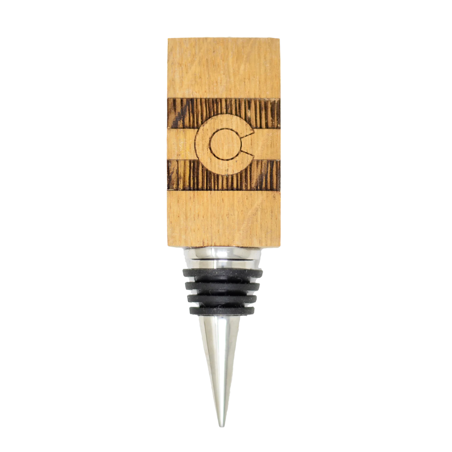 Colorado Flag Bottle/Wine Stopper - Reclaimed Wine Barrel Wood