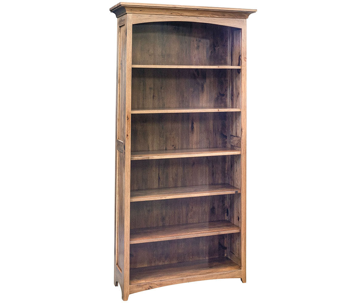 Belmont - Amish Hardwood Rustic Hickory Open Book Case - The Wood Reserve