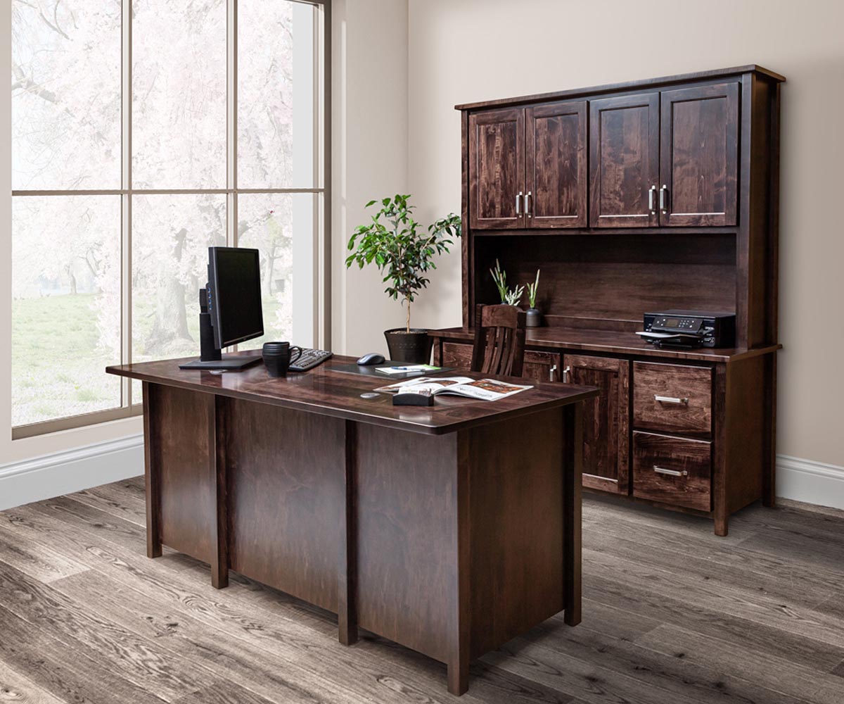 Eshton- Amish Hardwood Storage Credenza Cabinet With Optional Hutch