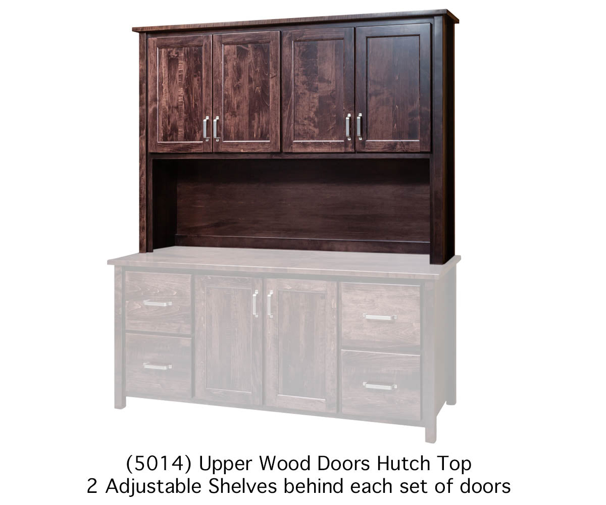 Eshton- Amish Hardwood Storage Credenza Cabinet With Optional Hutch