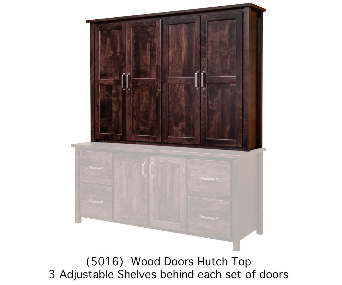 Eshton- Amish Hardwood Storage Credenza Cabinet With Optional Hutch