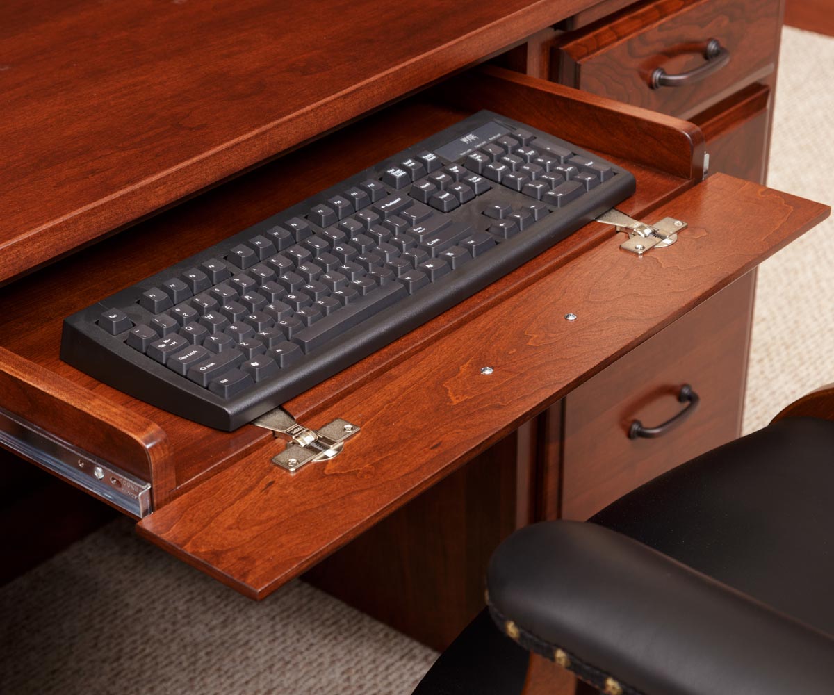 Hampton - Amish Hardwood Double Pedestal Desk With Optional Hutch