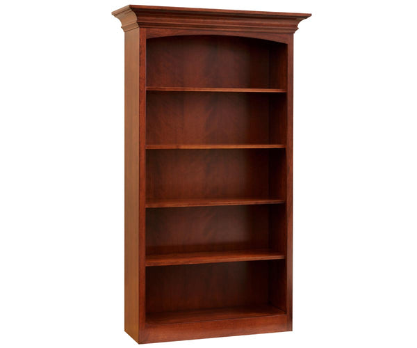 Hampton - Amish Hardwood Open Bookcase With Crown Moulding - The Wood ...