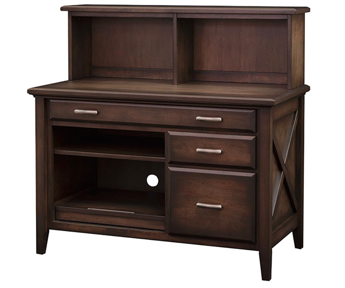 Newport- Amish Hardwood Small Credenza Cabinet With Optional Hutch