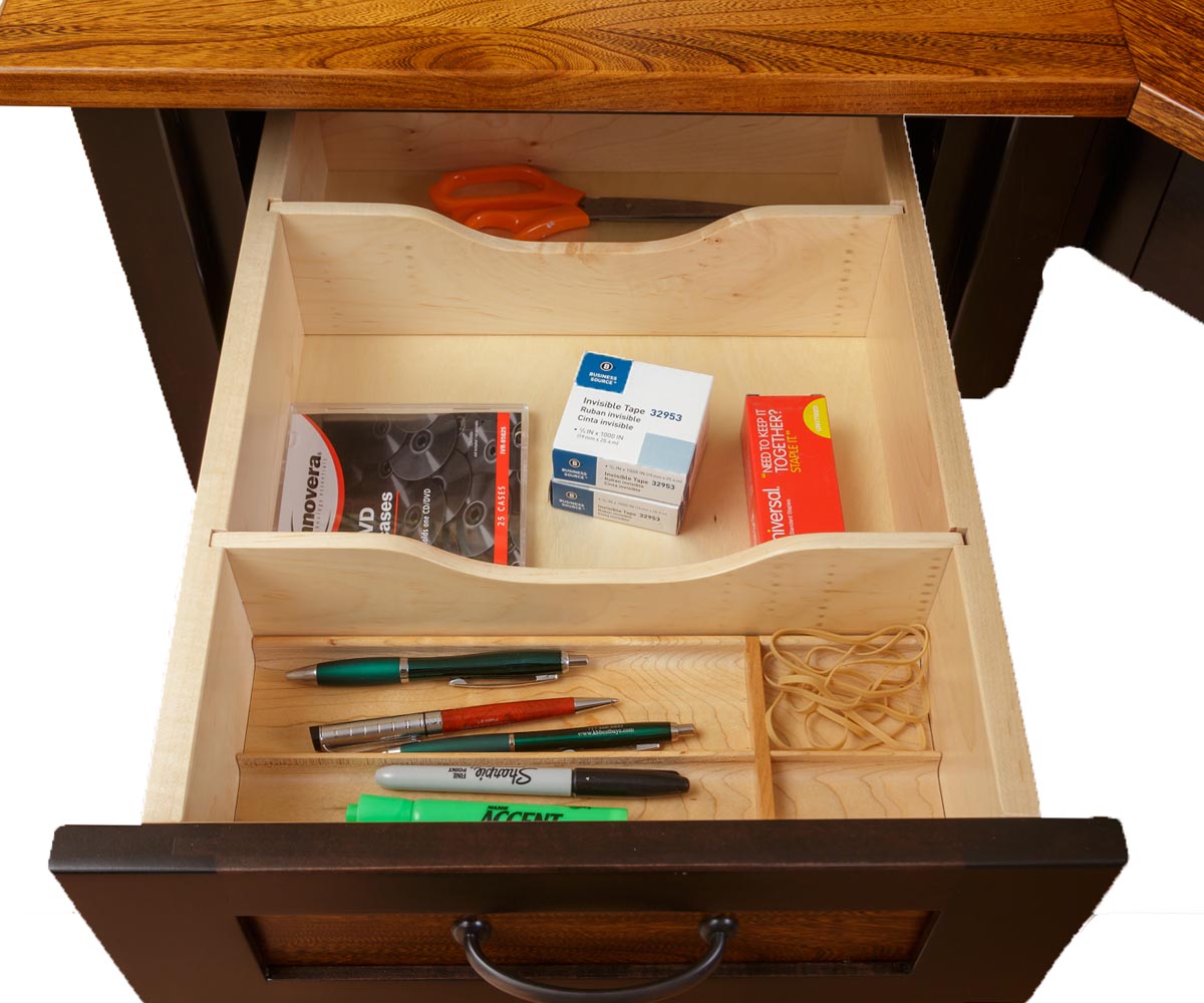 Shelton - Amish Hardwood Corner Desk With Optional Corner Computer Hutch
