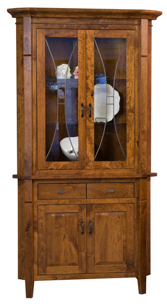 Candice - Amish Solid Wood Corner Hutch
