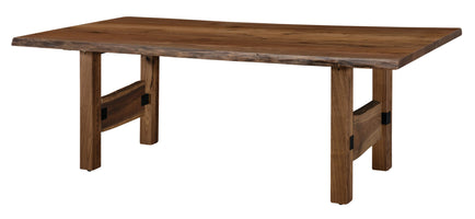 Solid Rustic Walnut Live Edge Dining Table
