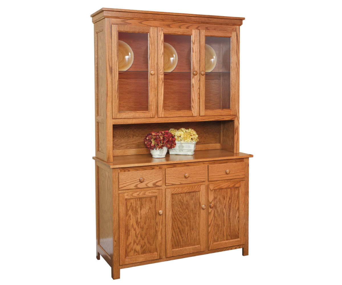Catherine - Amish Hardwood 3 Door Dining Buffet Cabinet With Hutch