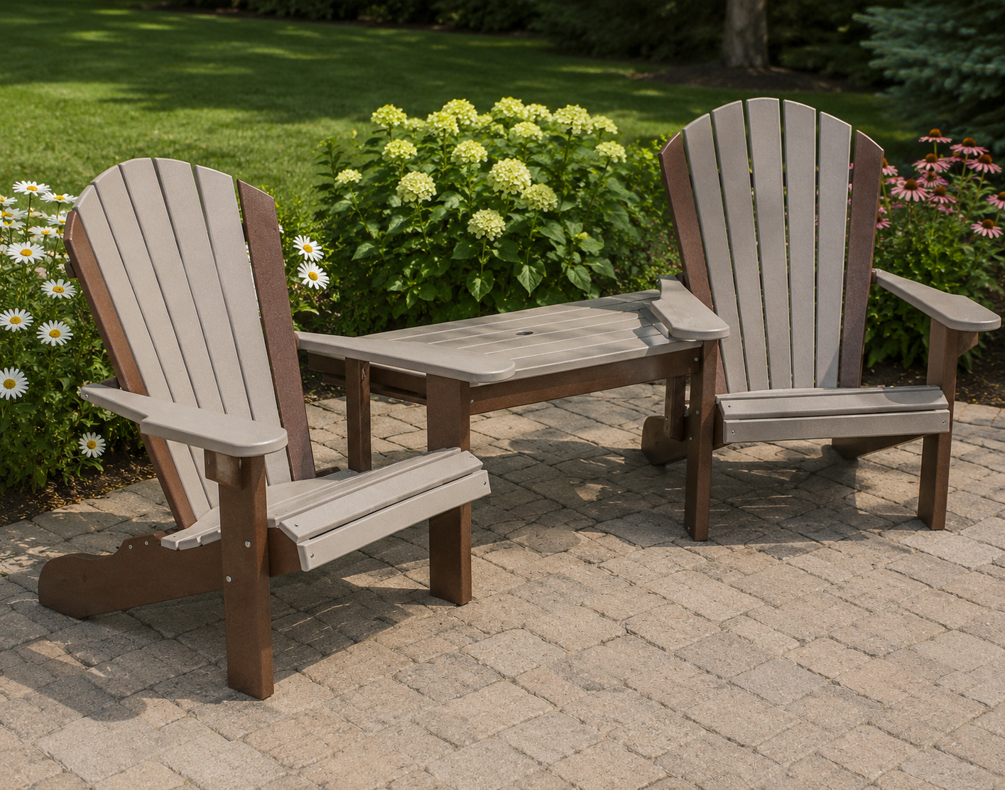 Classic - Poly Outdoor 22" Beach Tete-A-Tete Chairs