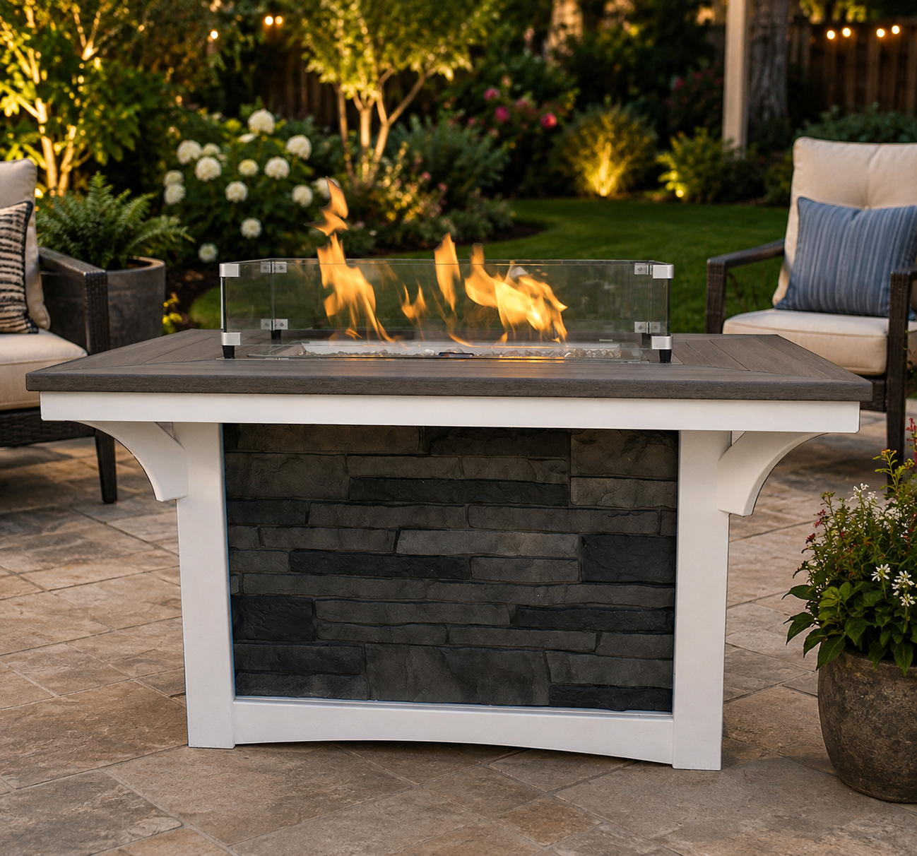 Boulder Creek  - Poly Outdoor Firepit